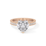 Heart Channel Pave Lab Grown Diamond Engagement Ring