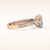 3.03 CT Heart Shaped Pave Moissanite Engagement Ring