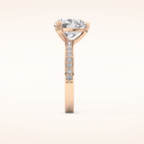 3.03 CT Heart Shaped Pave Moissanite Engagement Ring