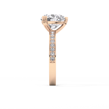 Heart Channel Pave Lab Grown Diamond Engagement Ring