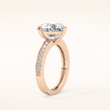3.03 CT Heart Shaped Pave Moissanite Engagement Ring