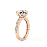 Heart Channel Pave Lab Grown Diamond Engagement Ring