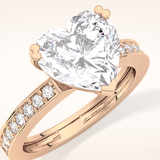 3.03 CT Heart Shaped Pave Moissanite Engagement Ring