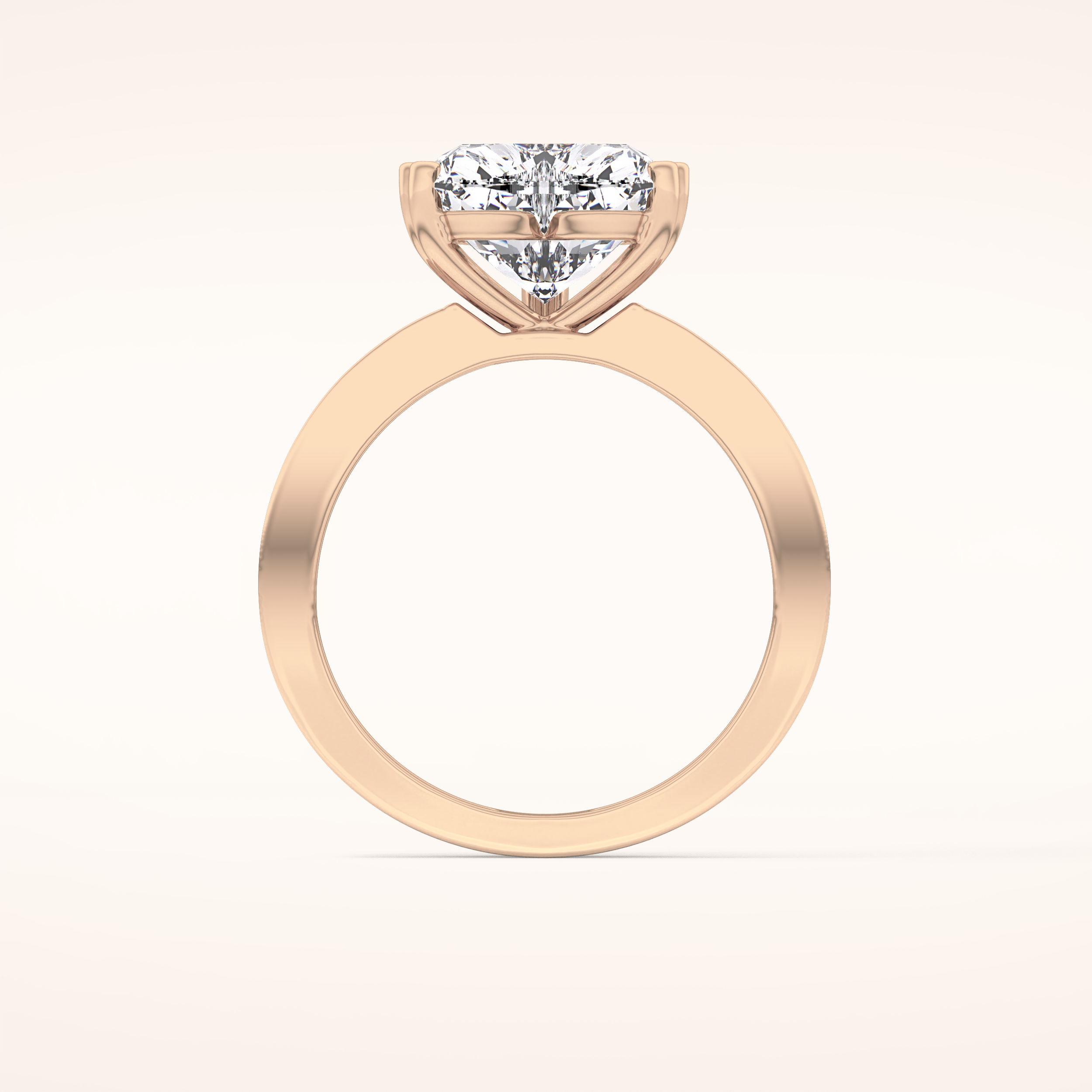 3.03 CT Heart Shaped Pave Moissanite Engagement Ring