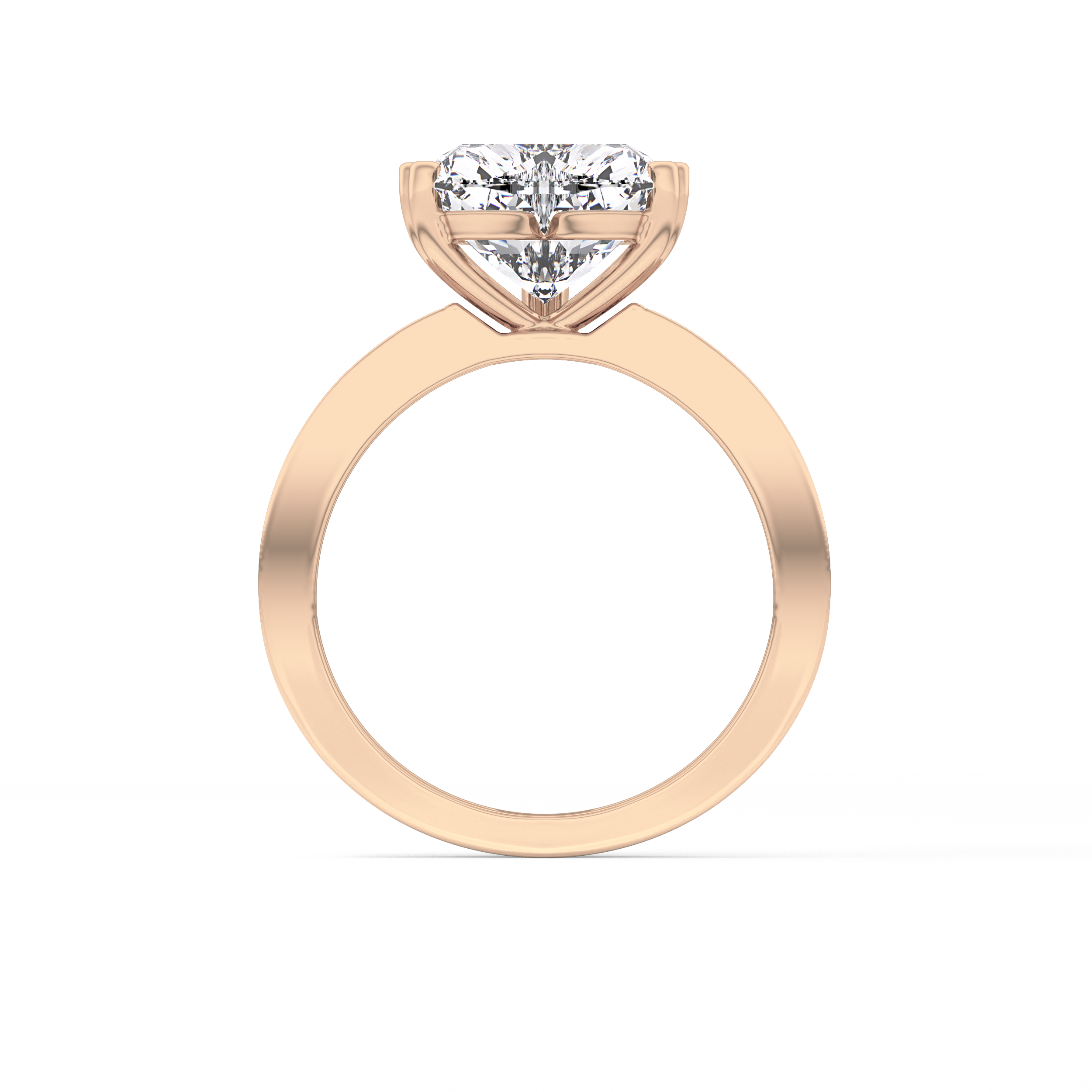 Heart Channel Pave Lab Grown Diamond Engagement Ring