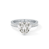 Heart Channel Pave Lab Grown Diamond Engagement Ring