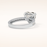 3.03 CT Heart Shaped Pave Moissanite Engagement Ring