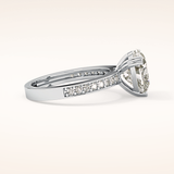 3.03 CT Heart Shaped Pave Moissanite Engagement Ring