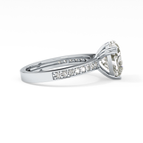 Heart Channel Pave Lab Grown Diamond Engagement Ring