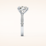 3.03 CT Heart Shaped Pave Moissanite Engagement Ring