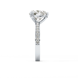 Heart Channel Pave Lab Grown Diamond Engagement Ring