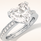 3.03 CT Heart Shaped Pave Moissanite Engagement Ring