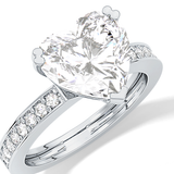 Heart Channel Pave Lab Grown Diamond Engagement Ring