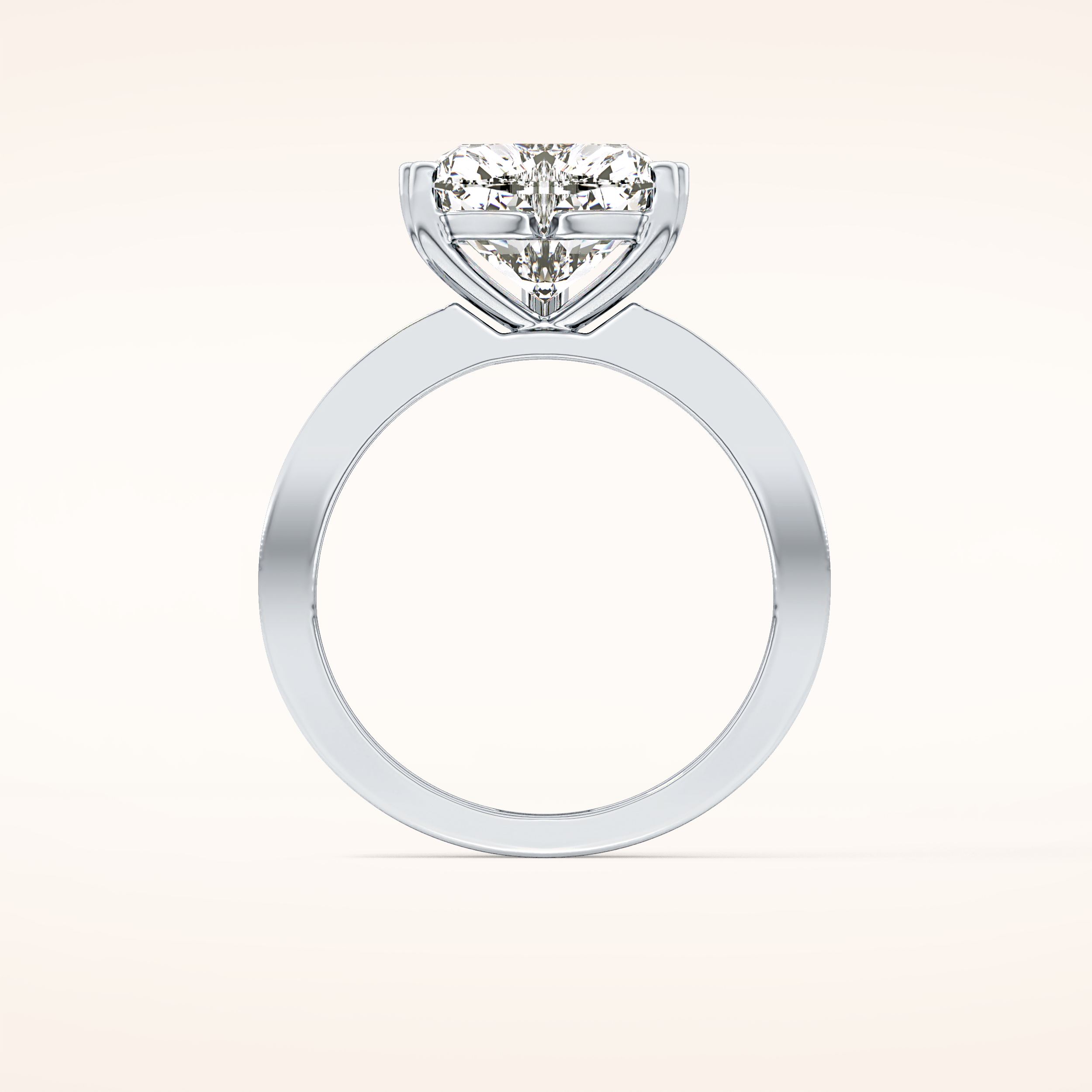 3.03 CT Heart Shaped Pave Moissanite Engagement Ring