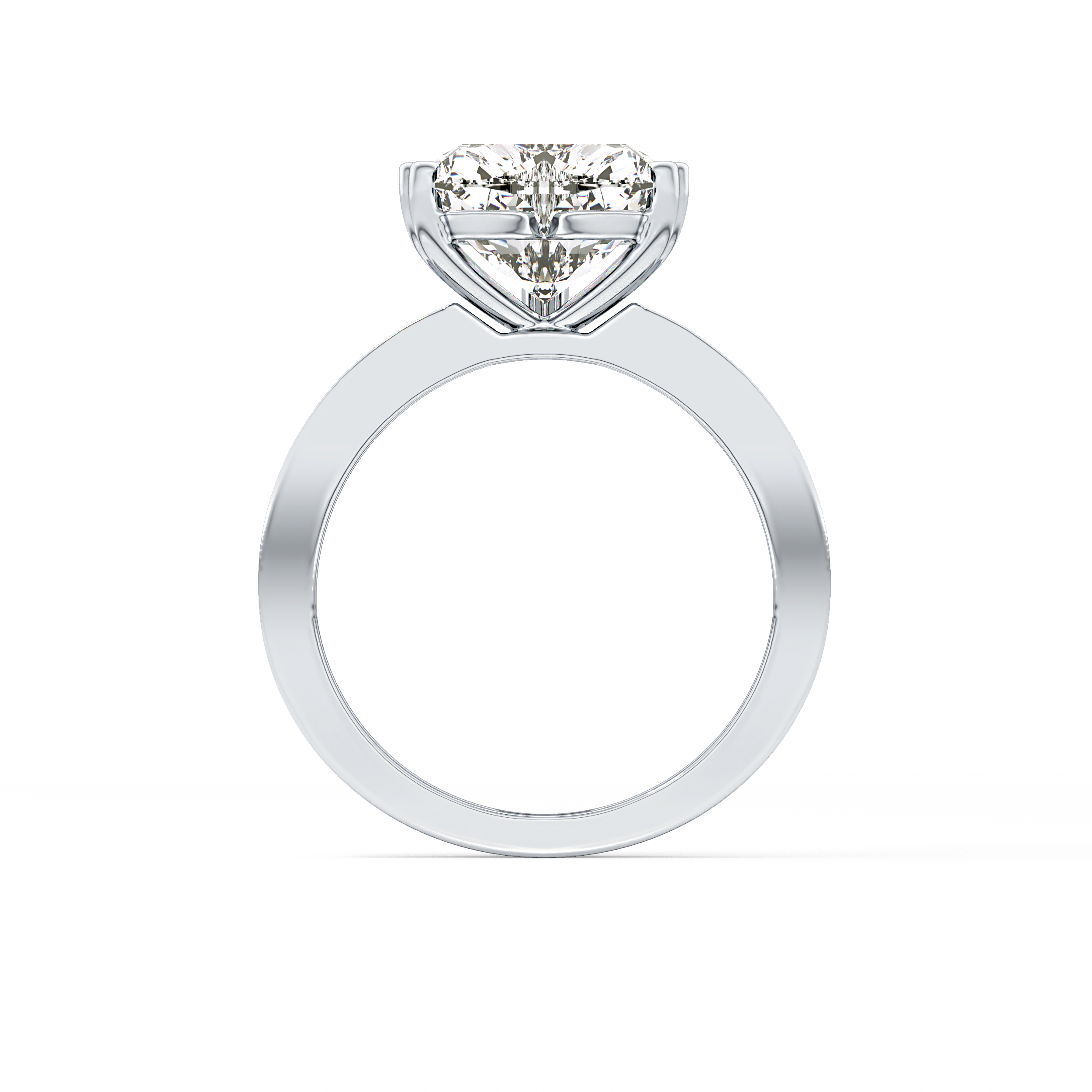 Heart Channel Pave Lab Grown Diamond Engagement Ring