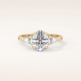 1.67 CT Oval Shaped Three Stone Moissanite Engagement Ring