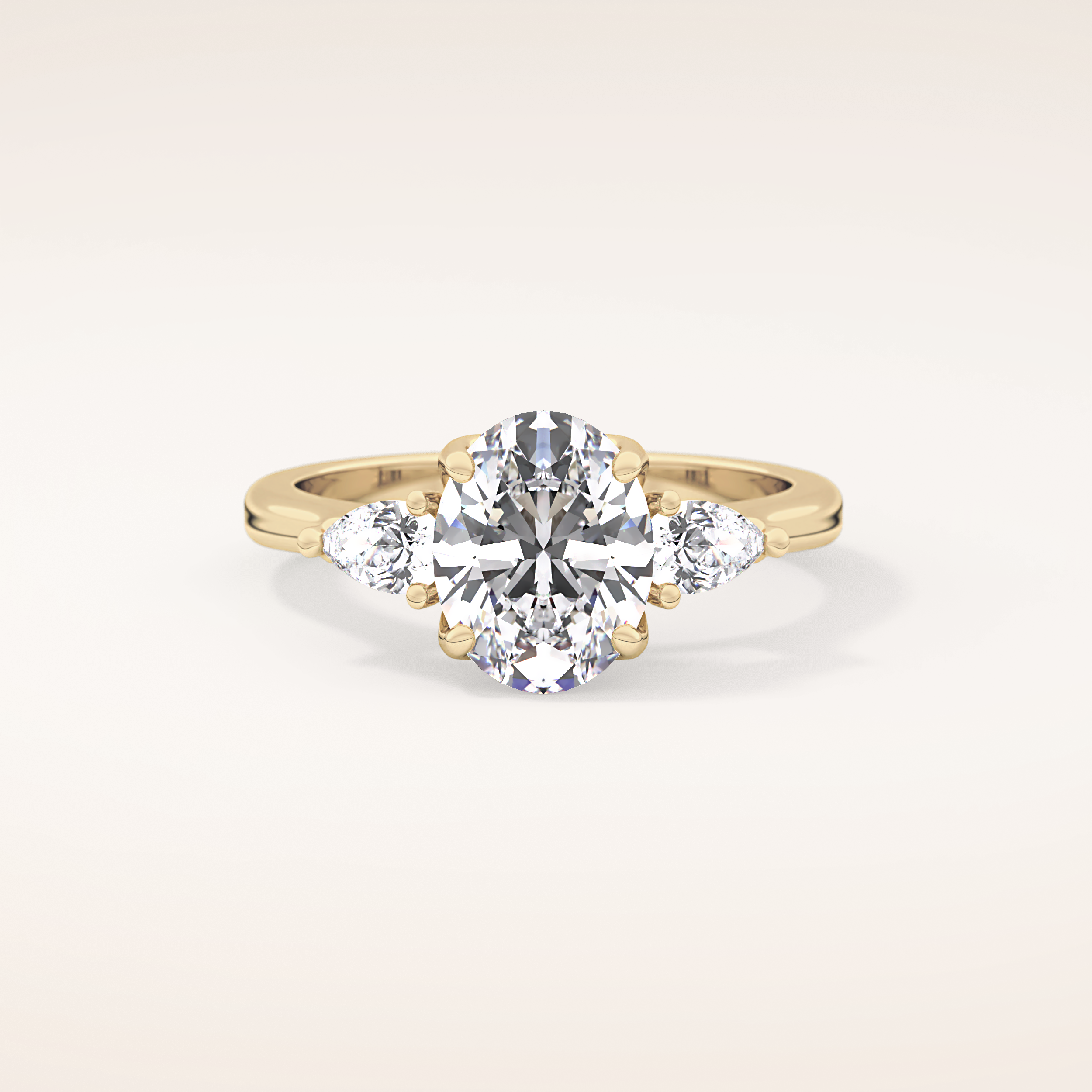 1.67 CT Oval Shaped Three Stone Moissanite Engagement Ring