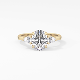 Oval Three Stone Lab Grown Diamond Engagement Ring