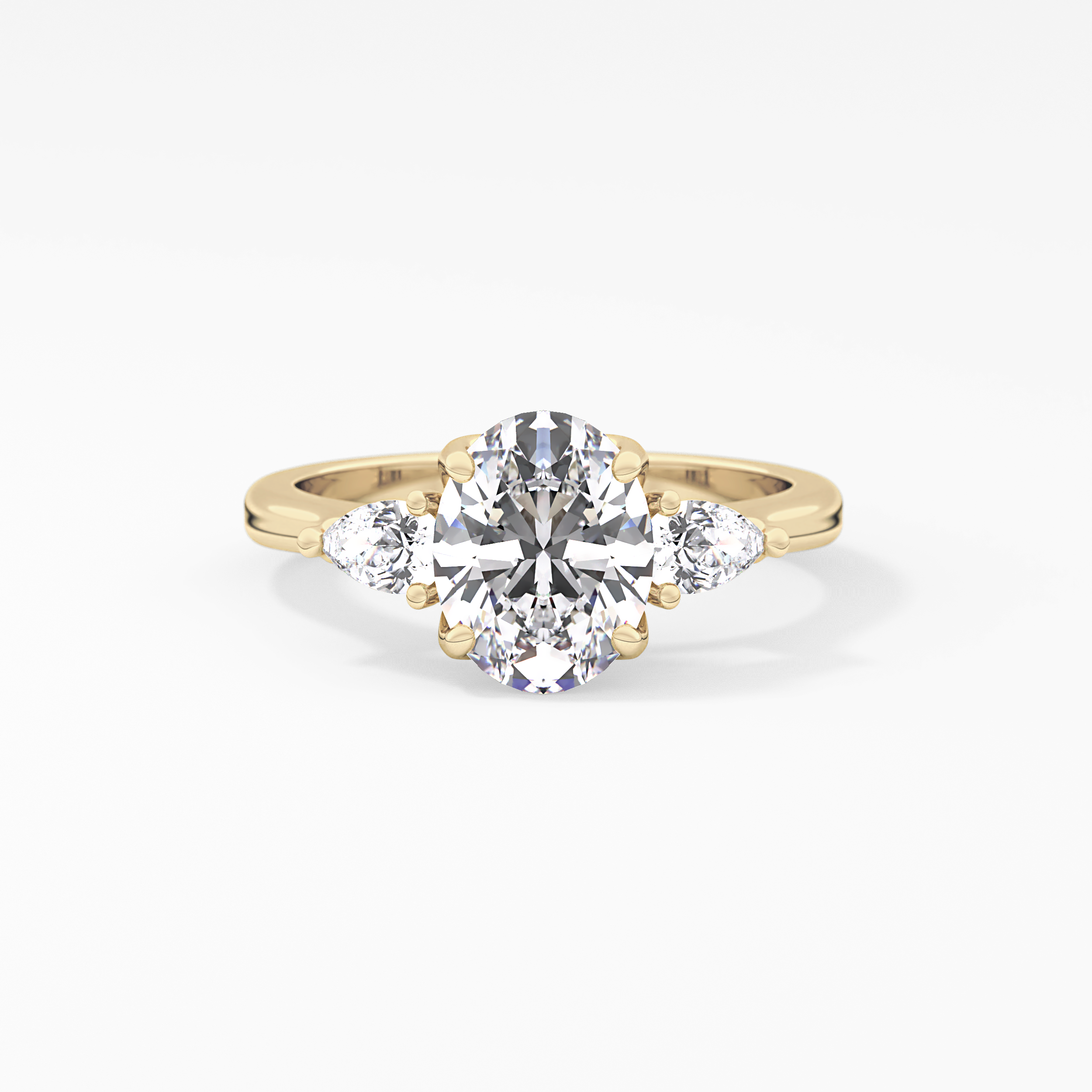 Oval Three Stone Lab Grown Diamond Engagement Ring