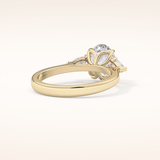 1.67 CT Oval Shaped Three Stone Moissanite Engagement Ring