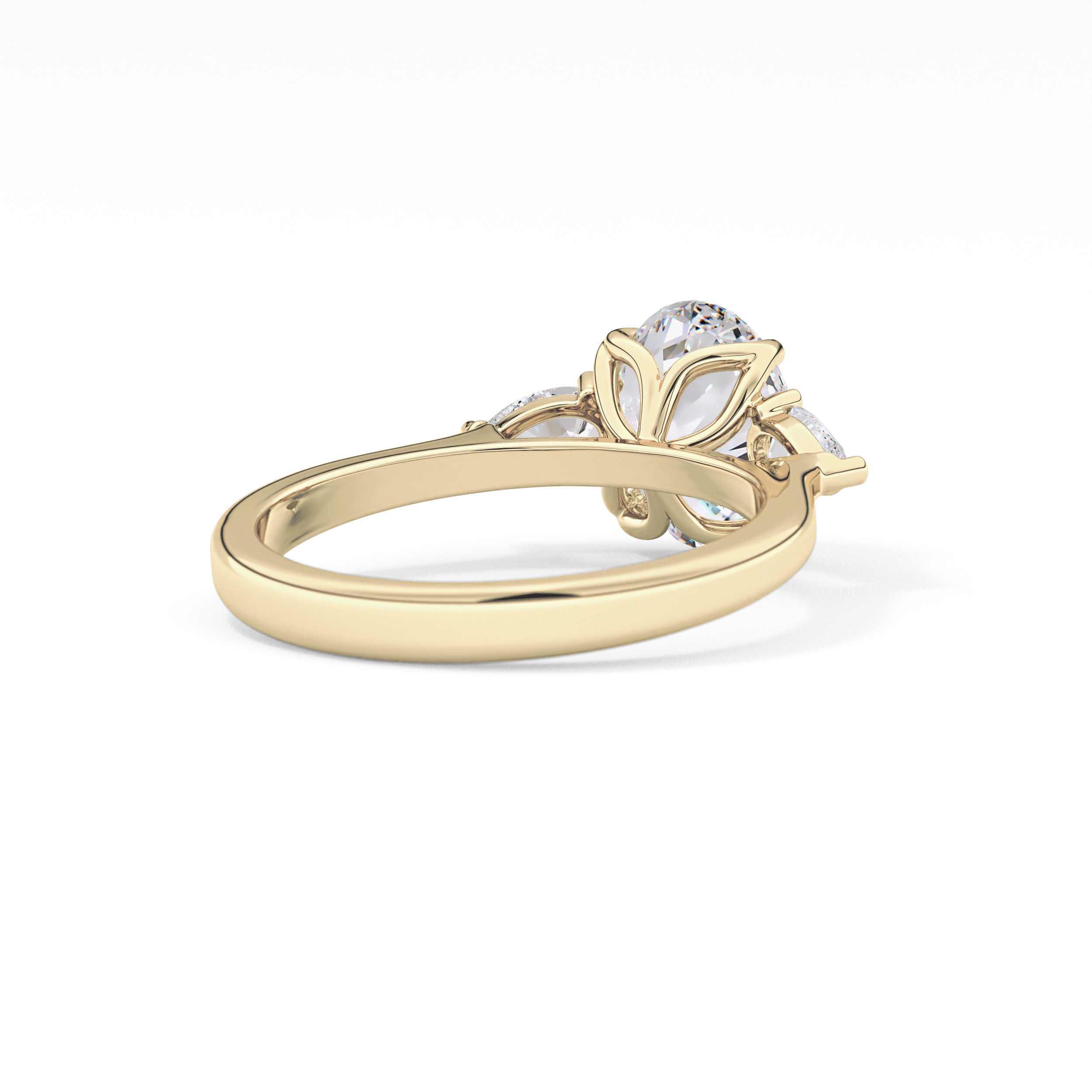 Oval Three Stone Lab Grown Diamond Engagement Ring