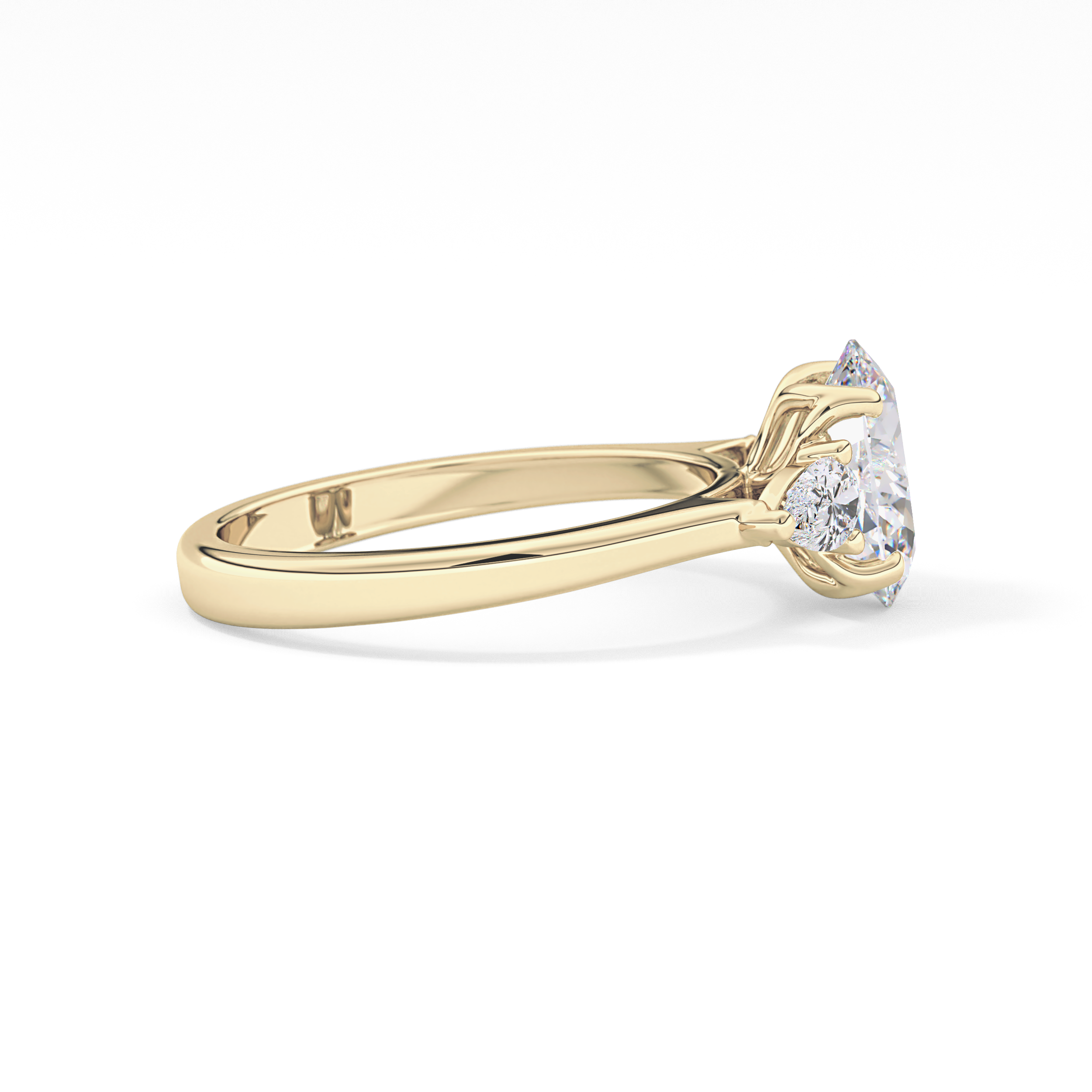Oval Three Stone Lab Grown Diamond Engagement Ring
