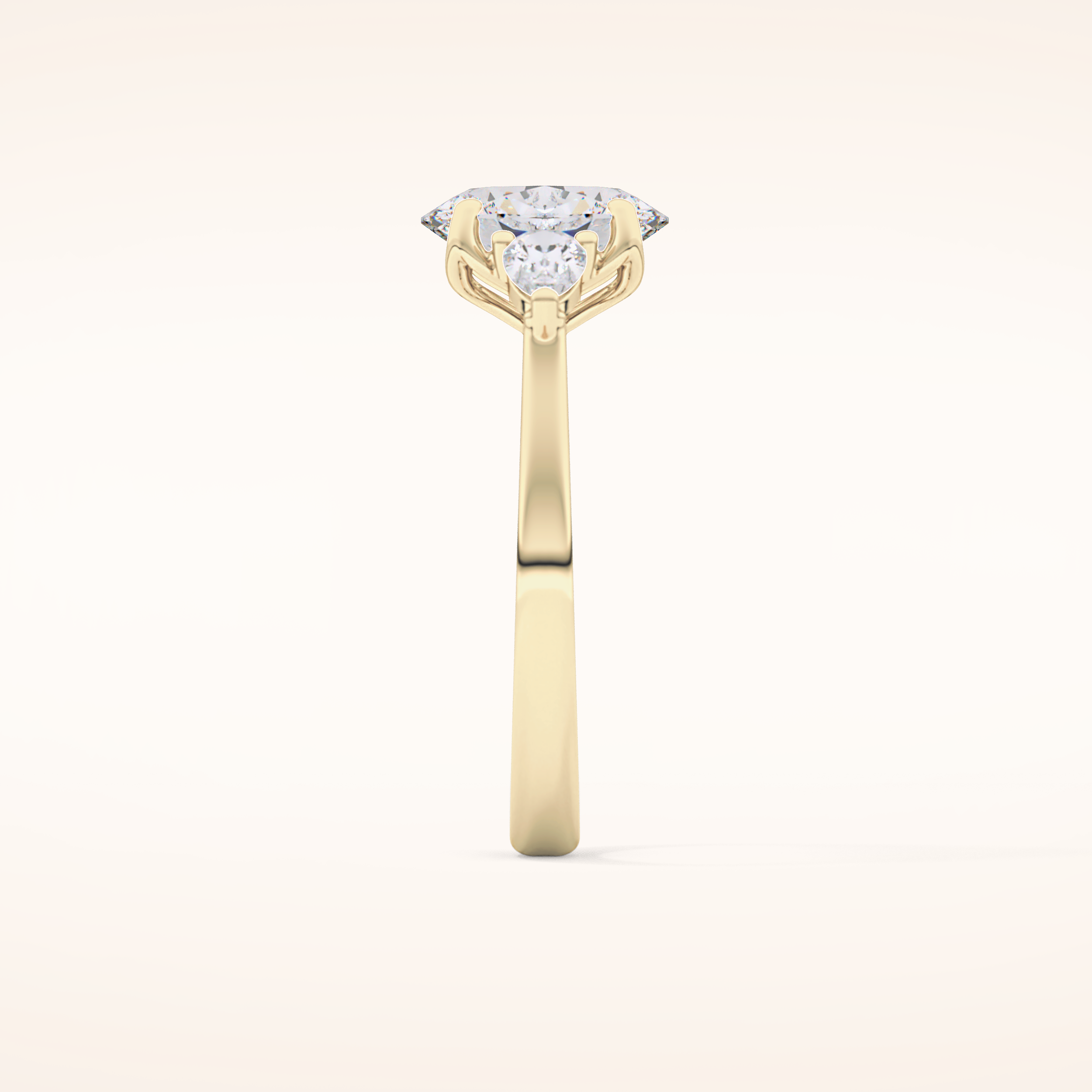 1.67 CT Oval Shaped Three Stone Moissanite Engagement Ring