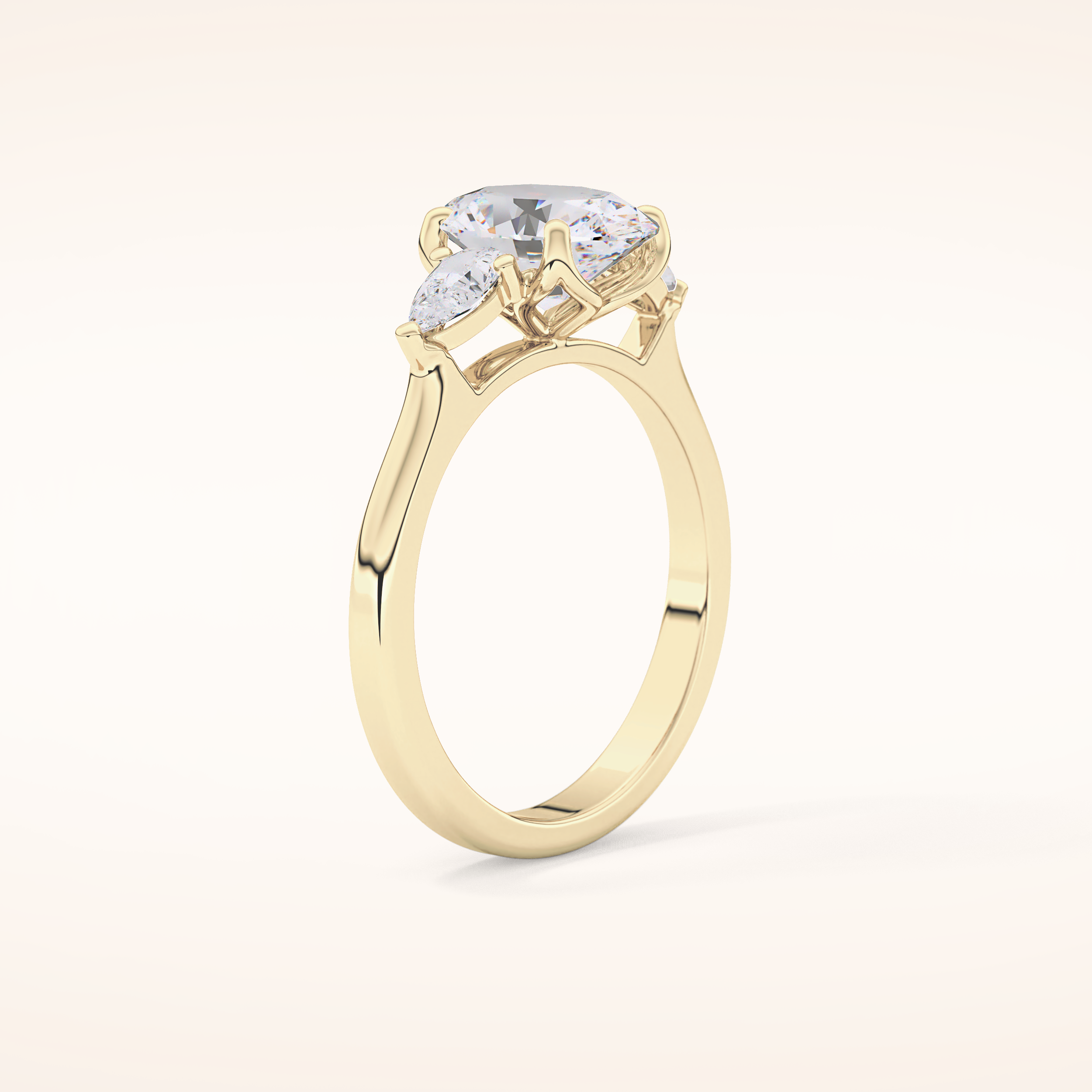 1.67 CT Oval Shaped Three Stone Moissanite Engagement Ring