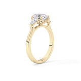 Oval Three Stone Lab Grown Diamond Engagement Ring