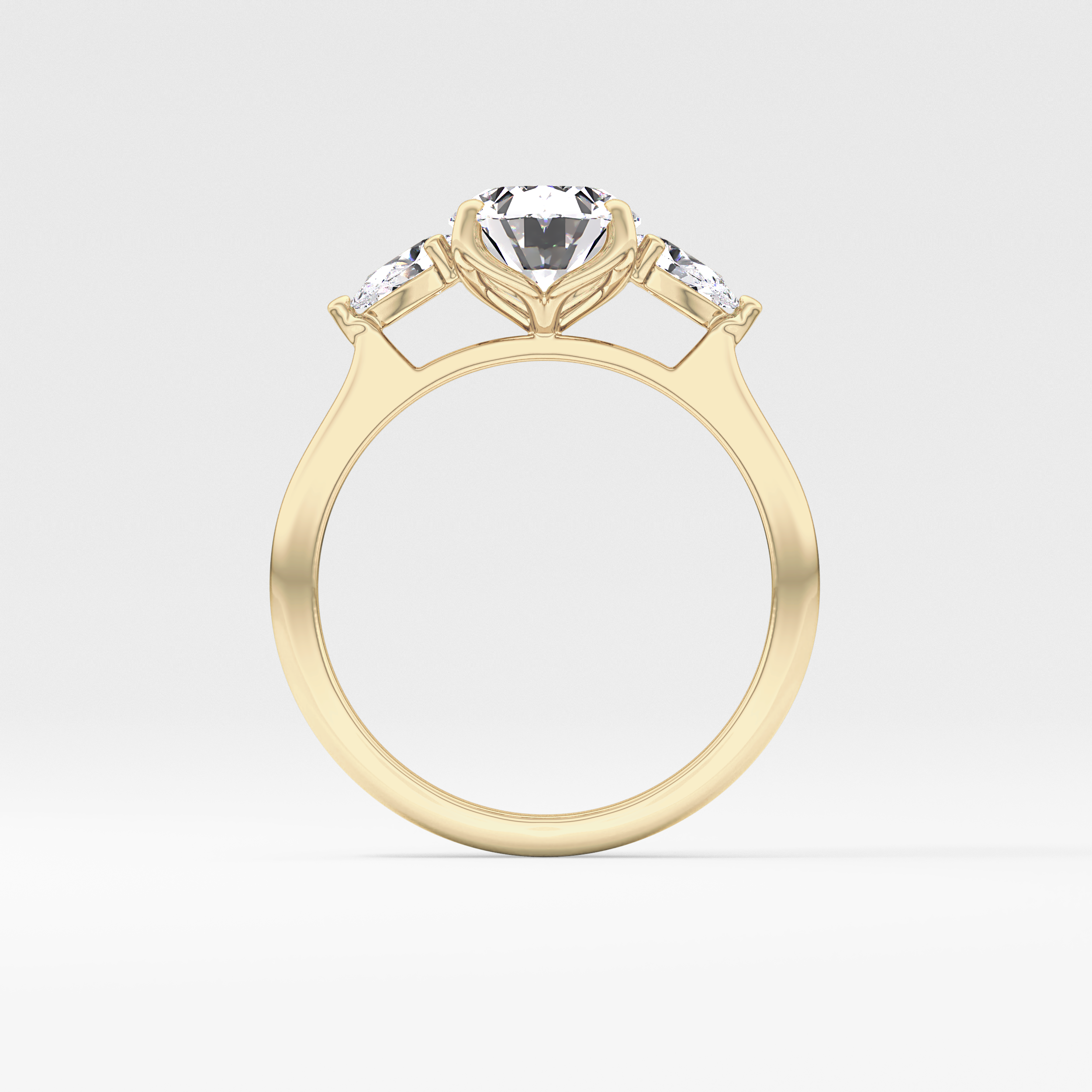 Oval Three Stone Lab Grown Diamond Engagement Ring