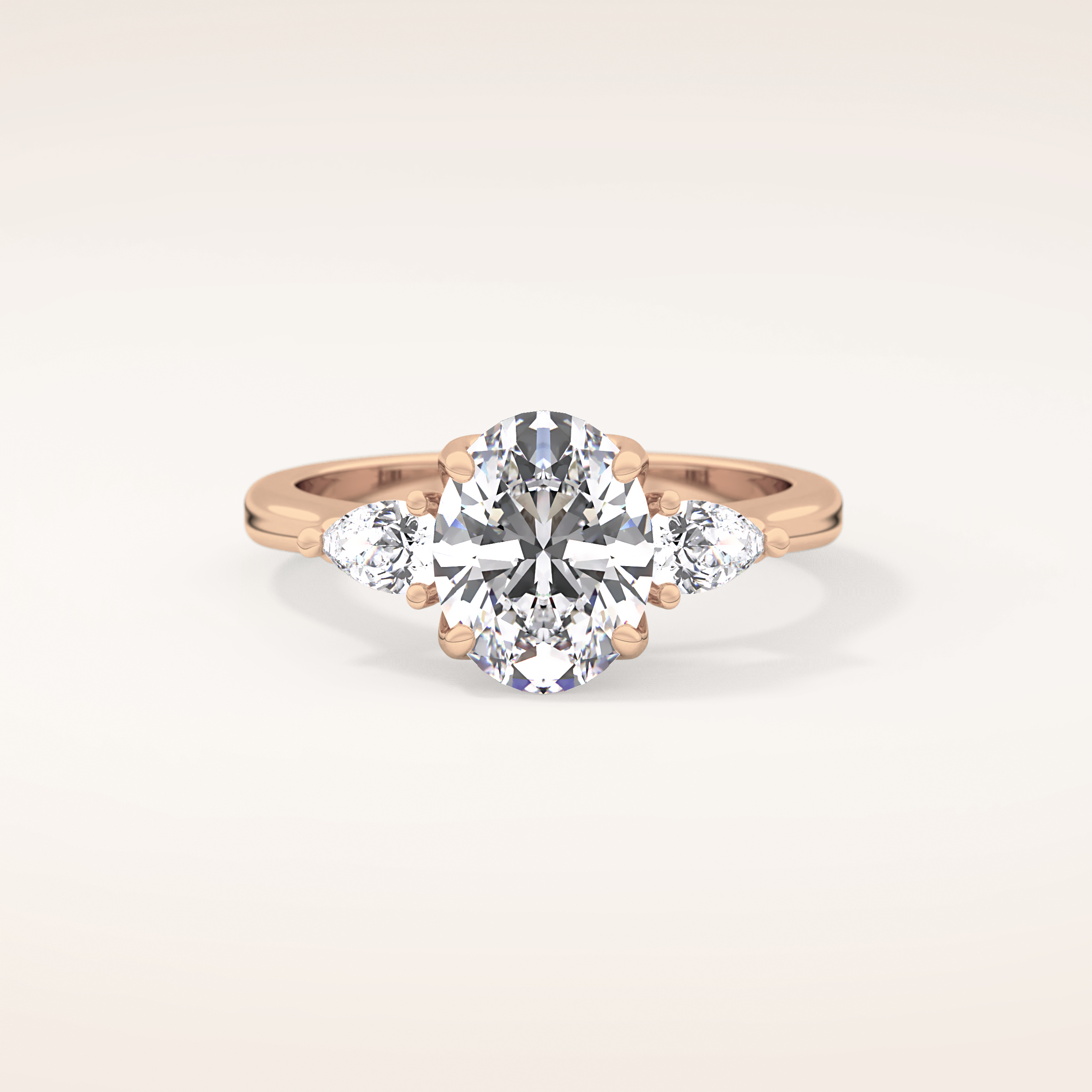 1.67 CT Oval Shaped Three Stone Moissanite Engagement Ring