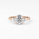 Oval Three Stone Lab Grown Diamond Engagement Ring