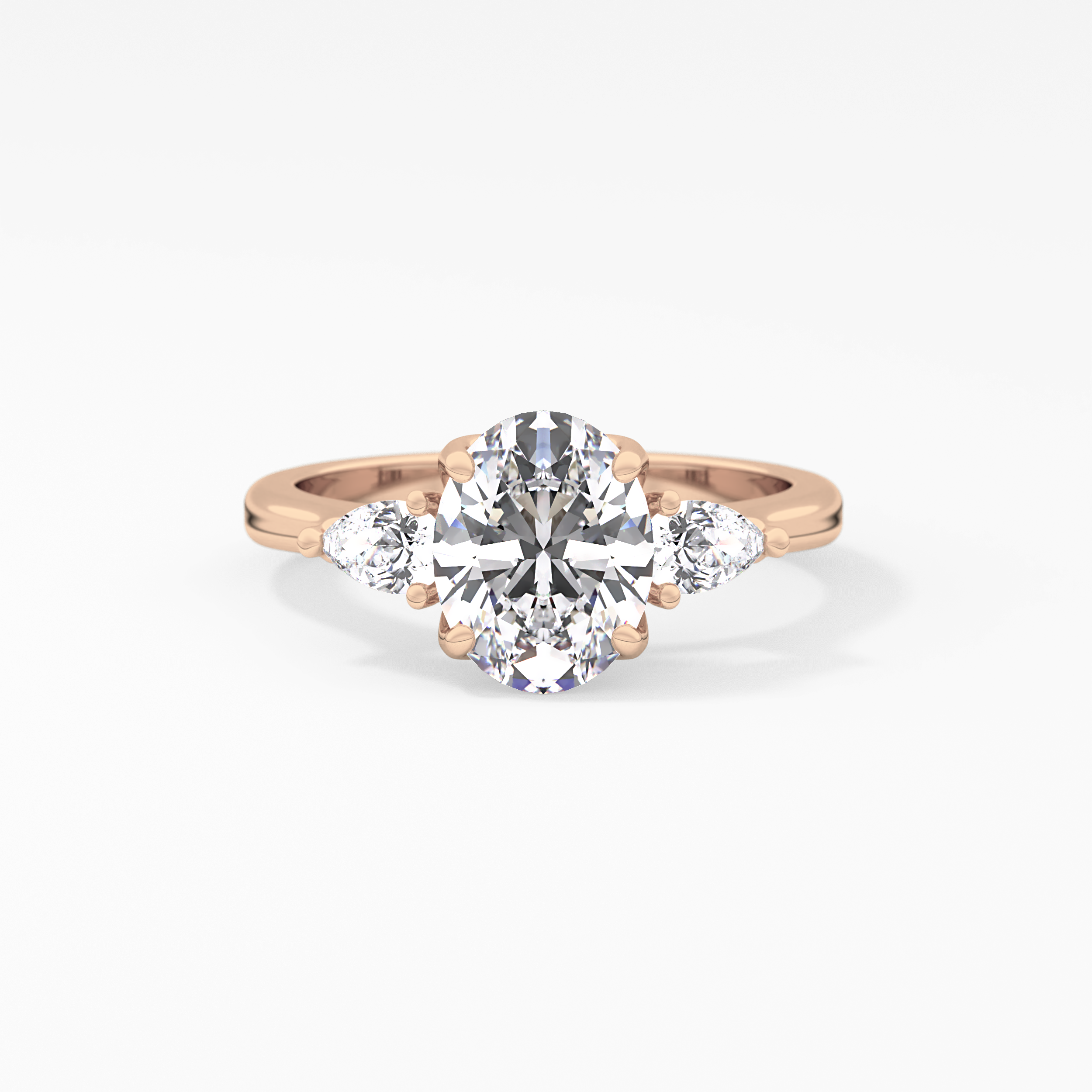 Oval Three Stone Lab Grown Diamond Engagement Ring
