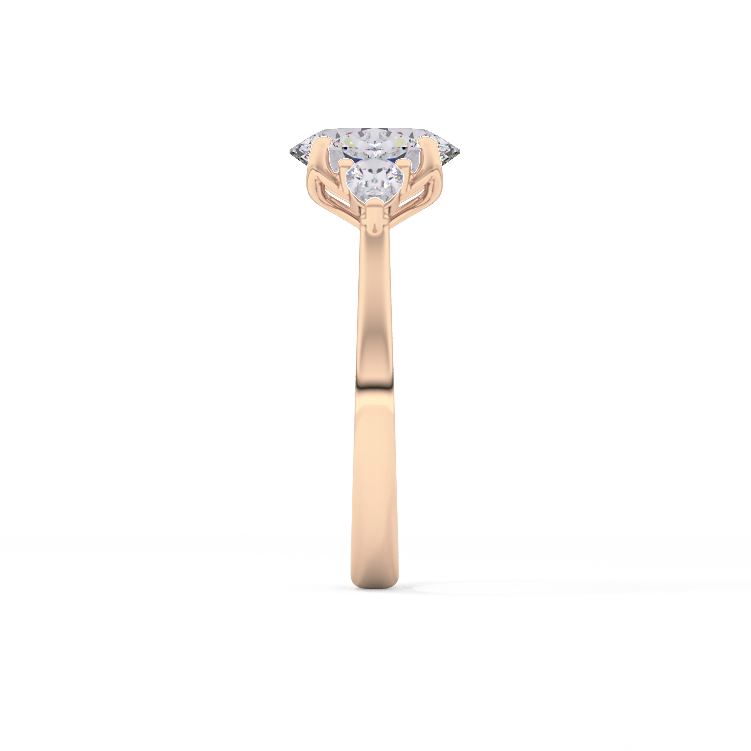 Oval Three Stone Lab Grown Diamond Engagement Ring