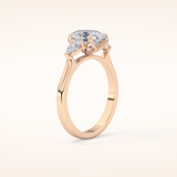 1.67 CT Oval Shaped Three Stone Moissanite Engagement Ring