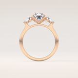 1.67 CT Oval Shaped Three Stone Moissanite Engagement Ring