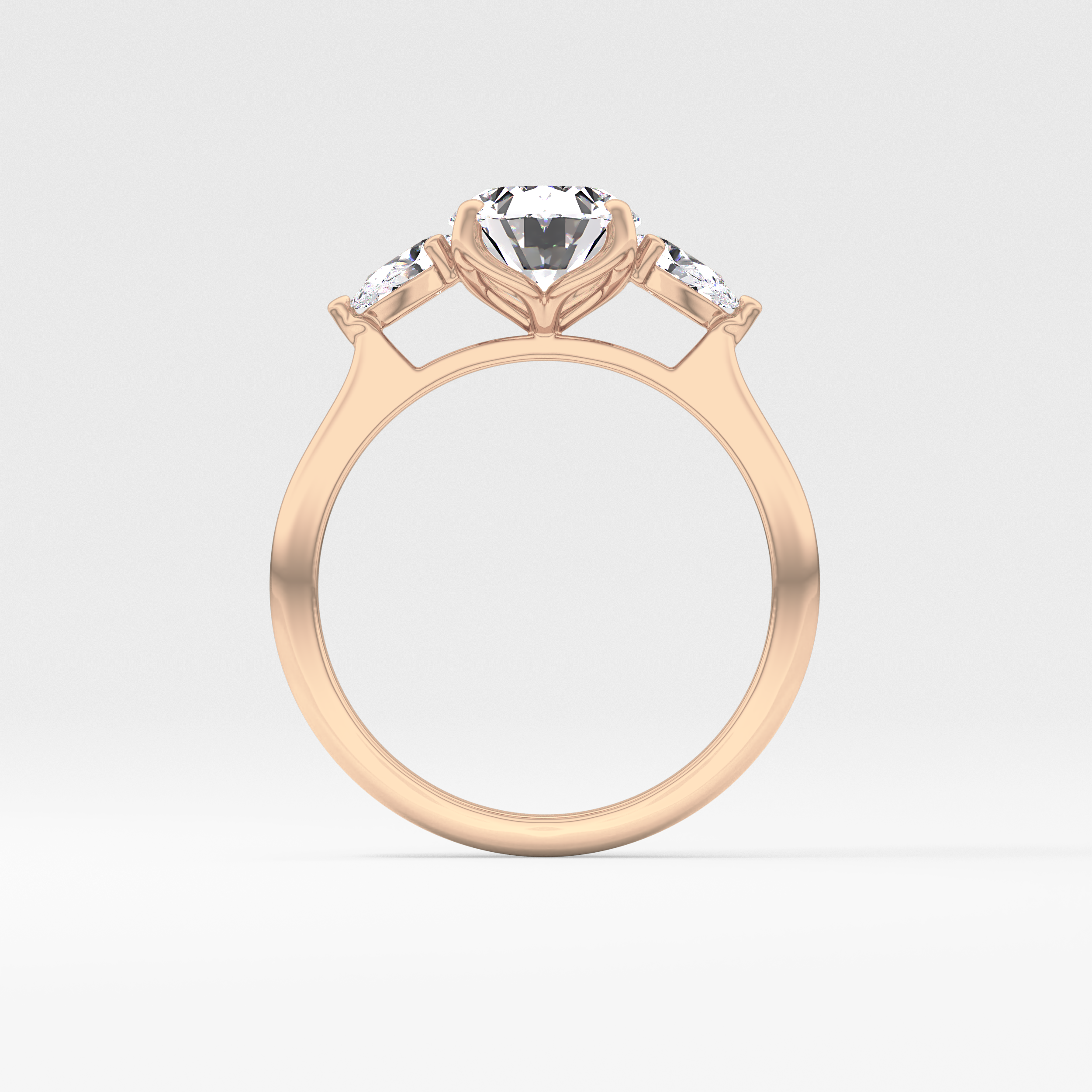 Oval Three Stone Lab Grown Diamond Engagement Ring