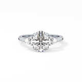 Oval Three Stone Lab Grown Diamond Engagement Ring