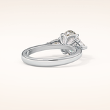1.67 CT Oval Shaped Three Stone Moissanite Engagement Ring