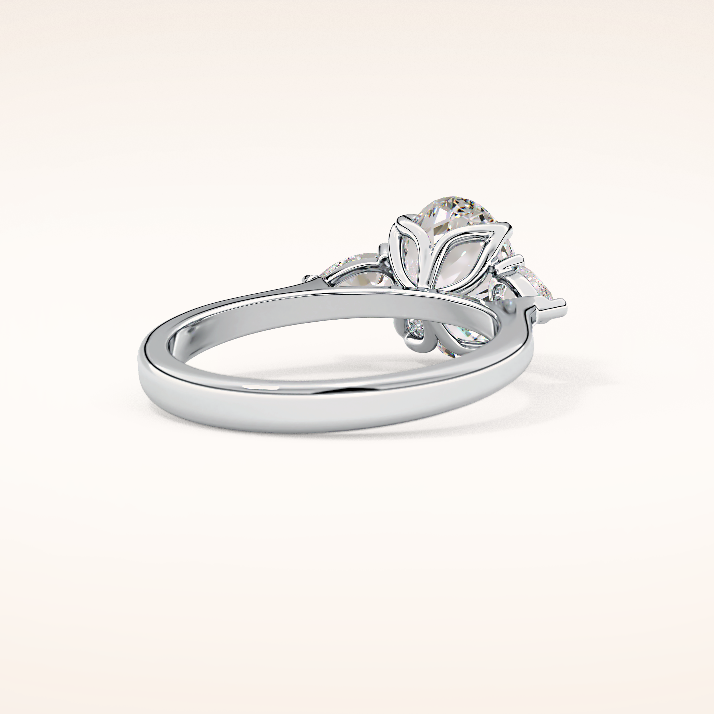 1.67 CT Oval Shaped Three Stone Moissanite Engagement Ring