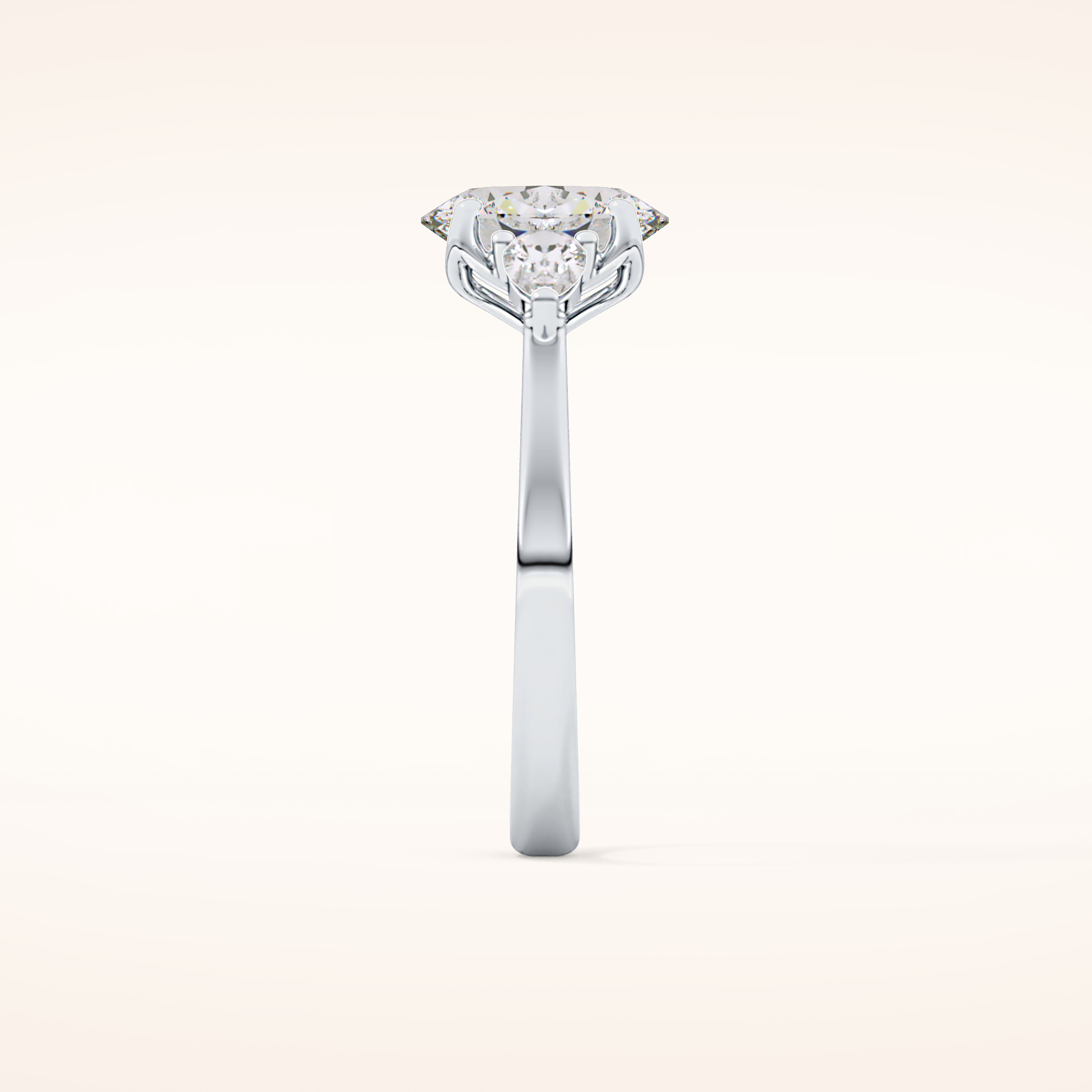 1.67 CT Oval Shaped Three Stone Moissanite Engagement Ring