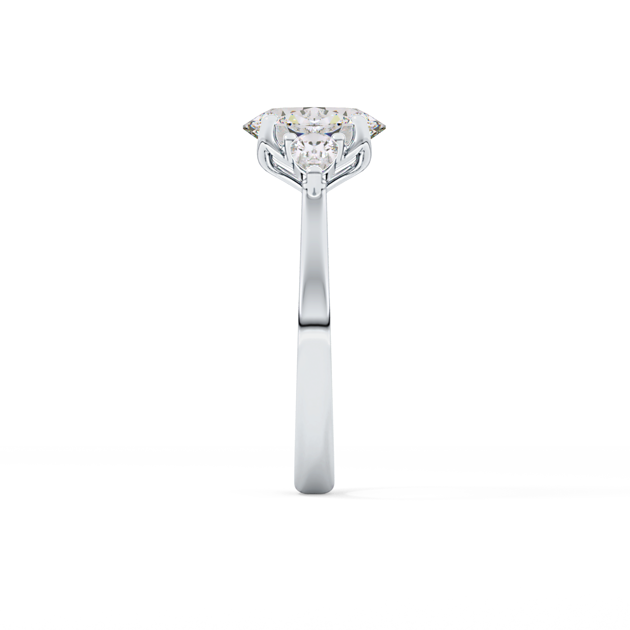 Oval Three Stone Lab Grown Diamond Engagement Ring