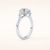 1.67 CT Oval Shaped Three Stone Moissanite Engagement Ring