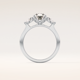1.67 CT Oval Shaped Three Stone Moissanite Engagement Ring