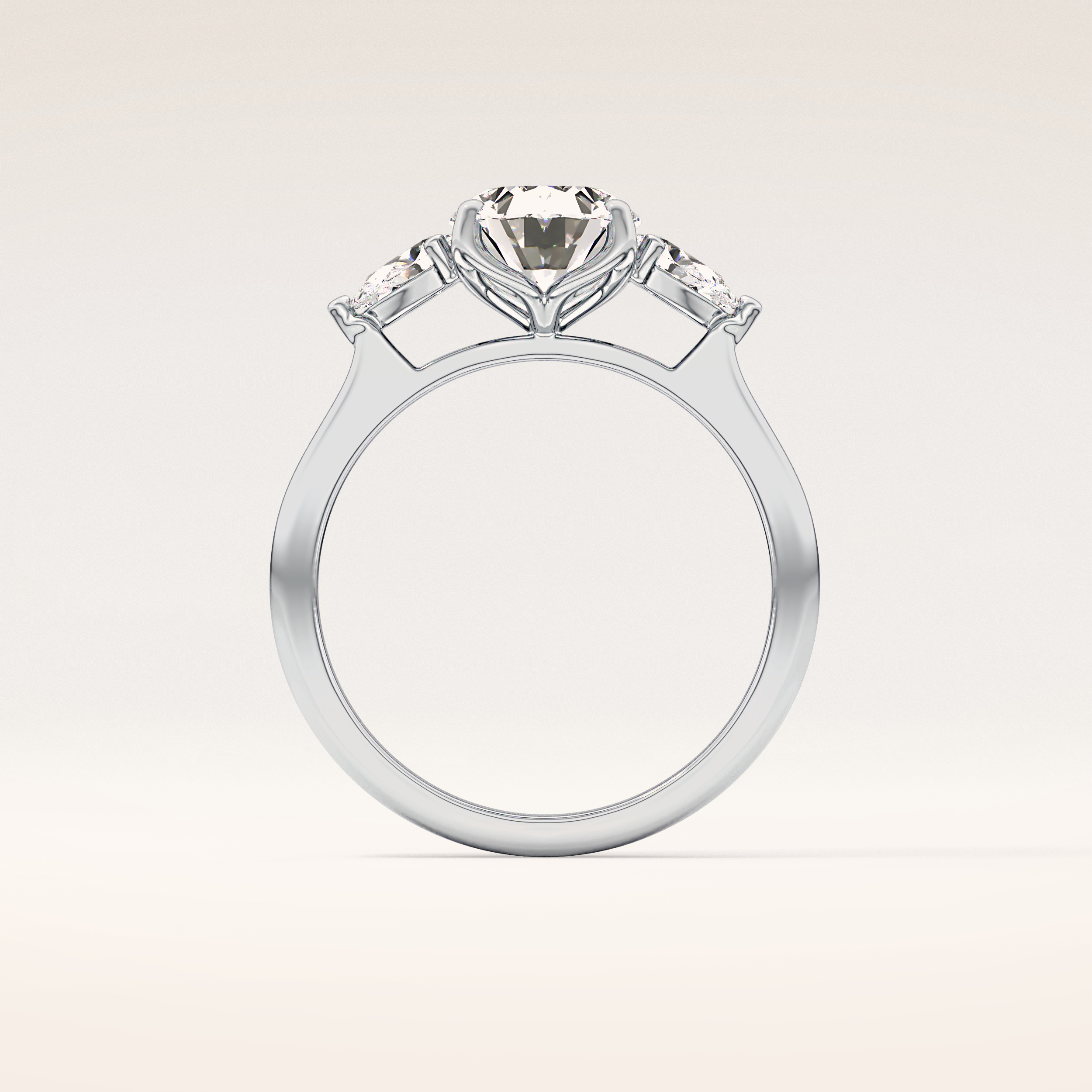 1.67 CT Oval Shaped Three Stone Moissanite Engagement Ring