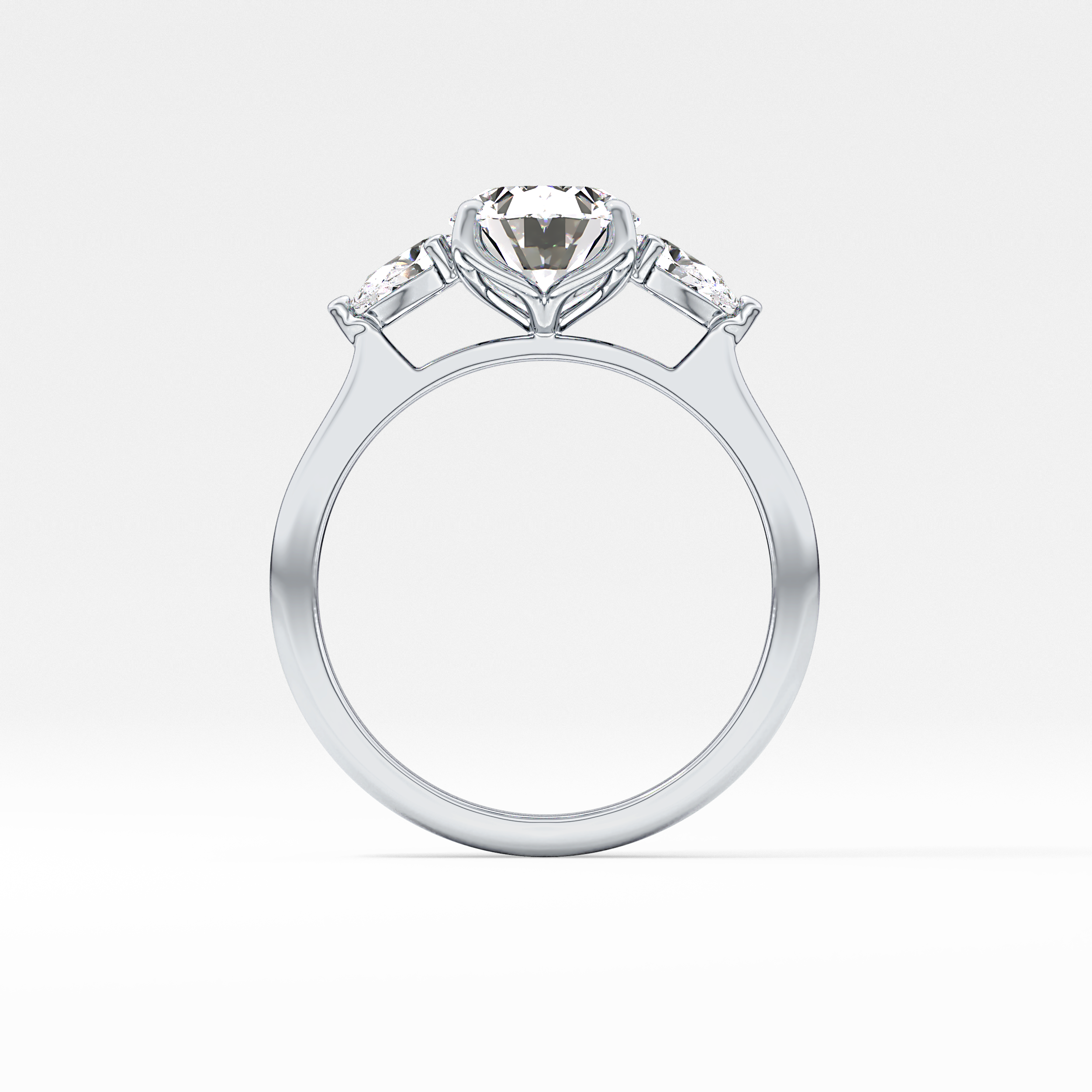 Oval Three Stone Lab Grown Diamond Engagement Ring