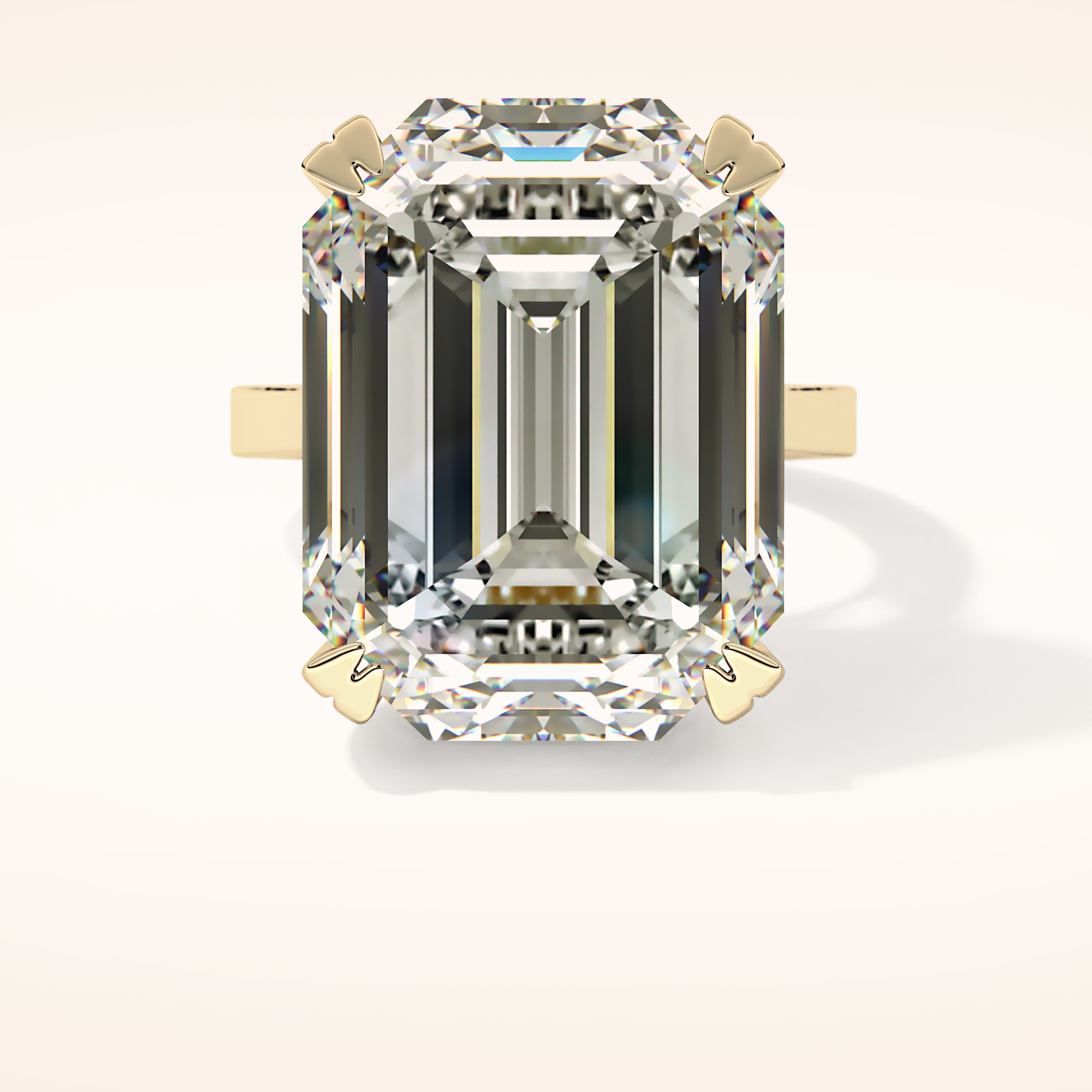 1.29 CT Emerald Shaped Cluster Moissanite Engagement Ring