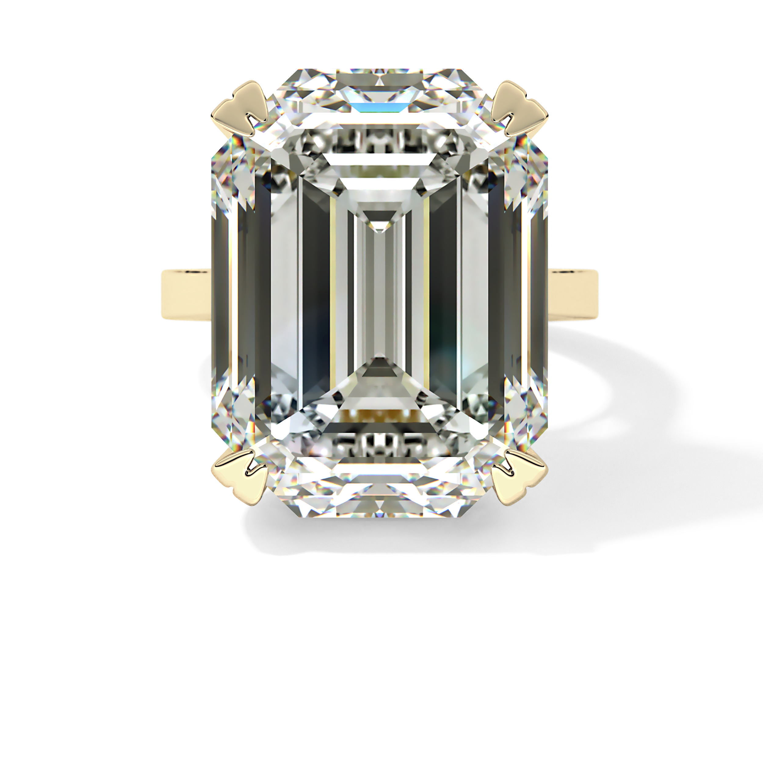 Emerald Cathedral Solitaire Lab Grown Diamond Engagement Ring