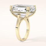 1.29 CT Emerald Shaped Cluster Moissanite Engagement Ring