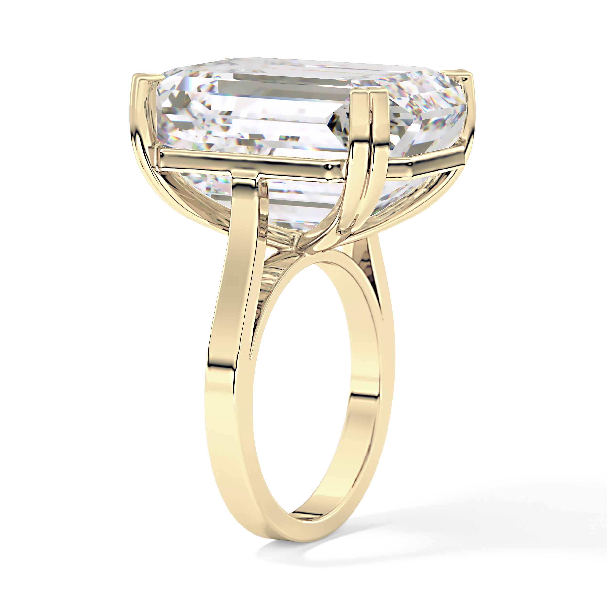 Emerald Cathedral Solitaire Lab Grown Diamond Engagement Ring